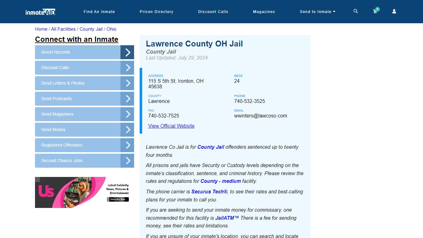 Lawrence County OH Jail - Inmate Locator