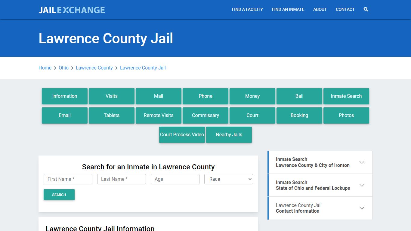 Lawrence County Jail Roster Lookup, OH, Inmate Search